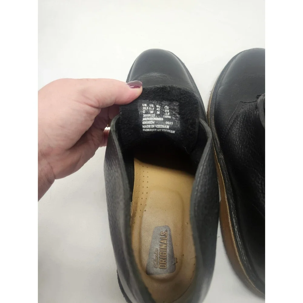 Clarks Originals Mens Desert Boots Black Tumbled Leather Chukka 11.5 26109123
